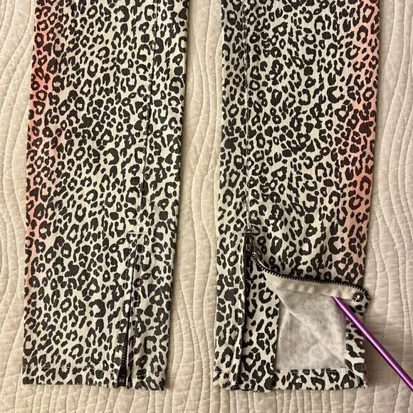 Maison Scotch NEW Leopard Print Jeans Womens sz 24R Designer Denim Pants Cheetah - Picture 4 of 7